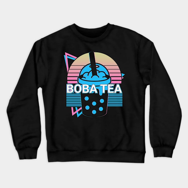 Boba Tea Bubble Milk Tea Vaporwave Aesthetic Retro Gift Crewneck Sweatshirt by Alex21